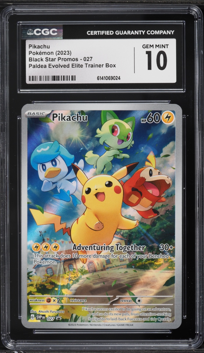 2023 Pokemon Scarlet & Violet Promo Paldea Evolved ETB Full Art Pikachu #27 CGC 10 GEM MINT
