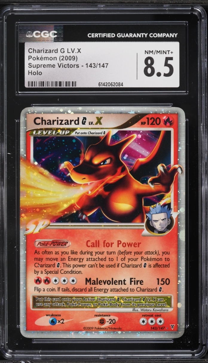 2009 Pokemon Platinum Supreme Victors Holo Charizard G LV.X #143 CGC 8.5 NM-MT+