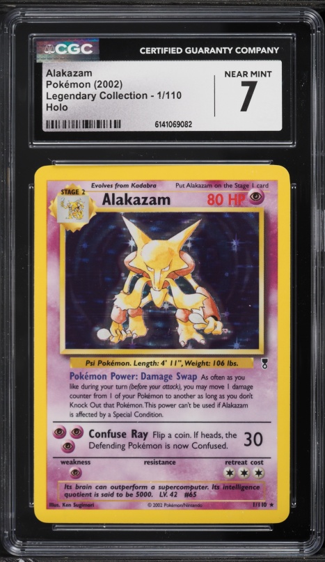 2002 Pokemon Legendary Collection Reverse Holo Alakazam #1 PSA 10