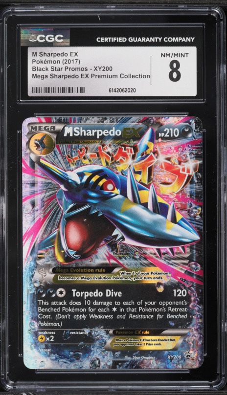 2017 Pokemon XY Promo Premium Collection Holo M Sharpedo Ex #XY200 CGC 8 NM-MT