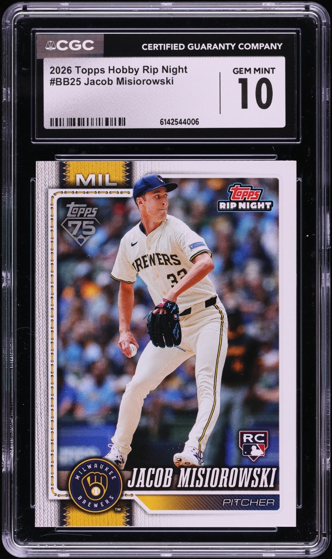 2026 Topps Hobby Rip Night Jacob Misiorowski ROOKIE #BB25 CGC 10 GEM MINT