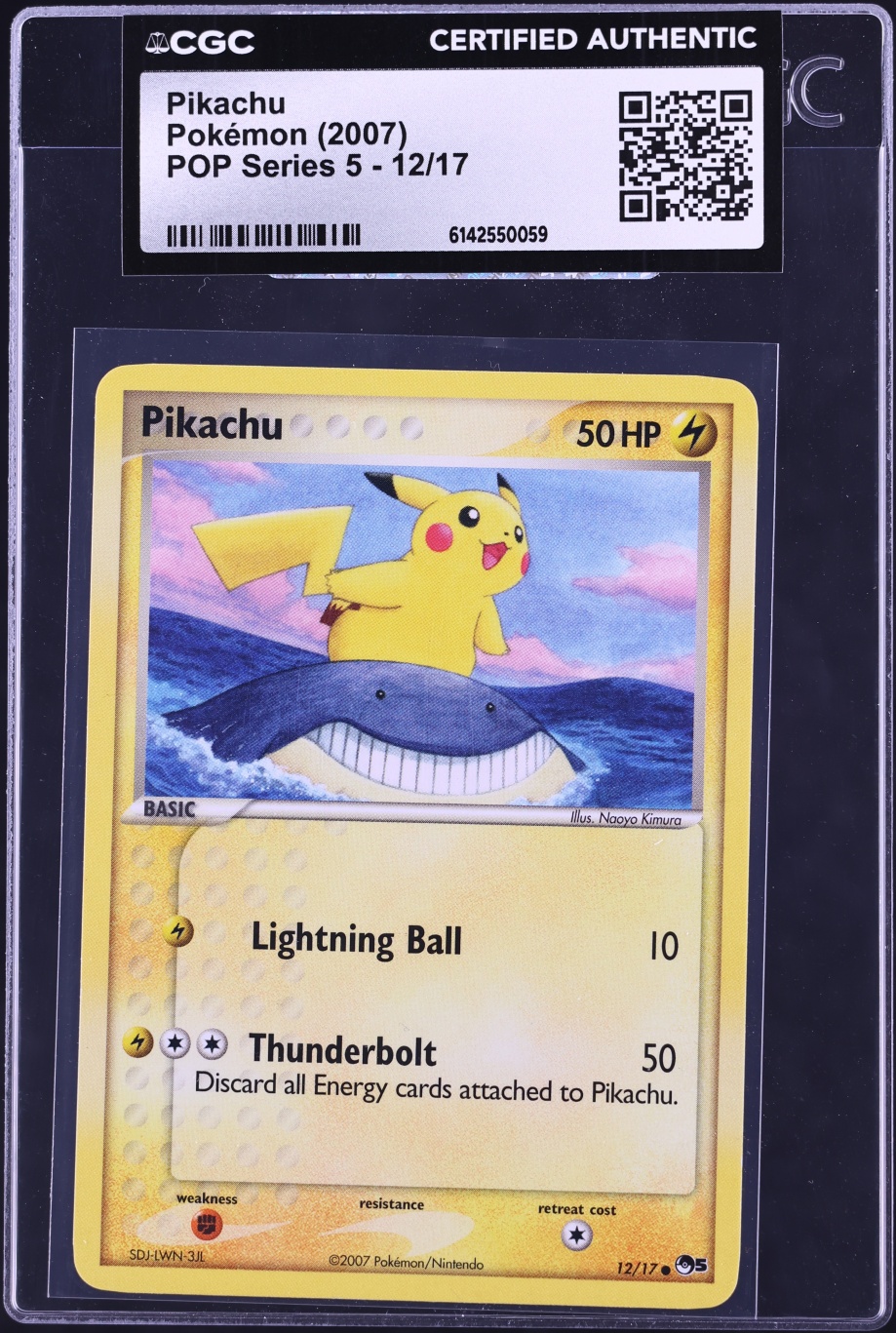 2007 Pokemon POP Series 5 Pikachu #12 CGC AUTH