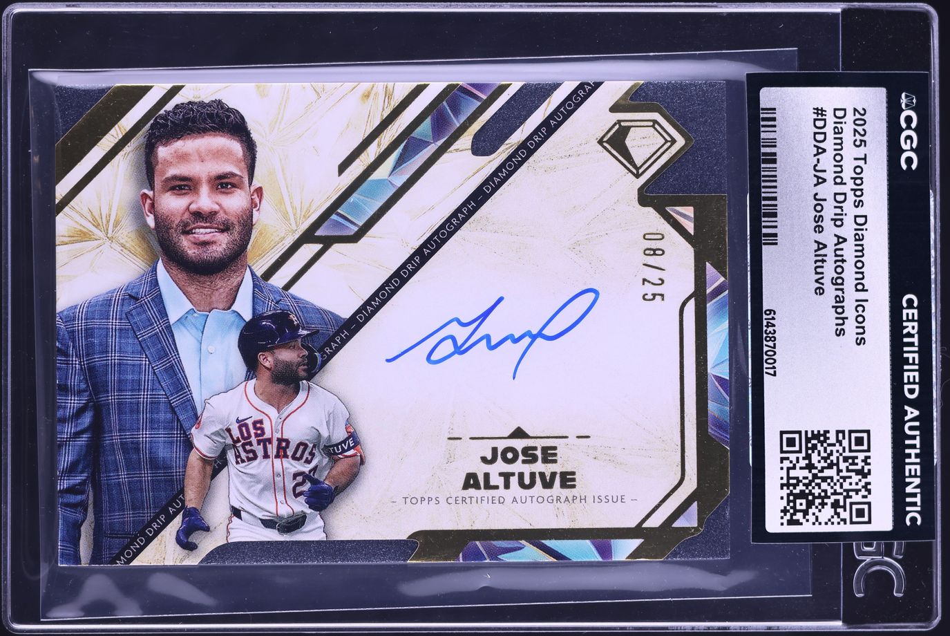 2025 Topps Diamond Icons Drip Jose Altuve AUTO /25 #DDA-JA CGC AUTH