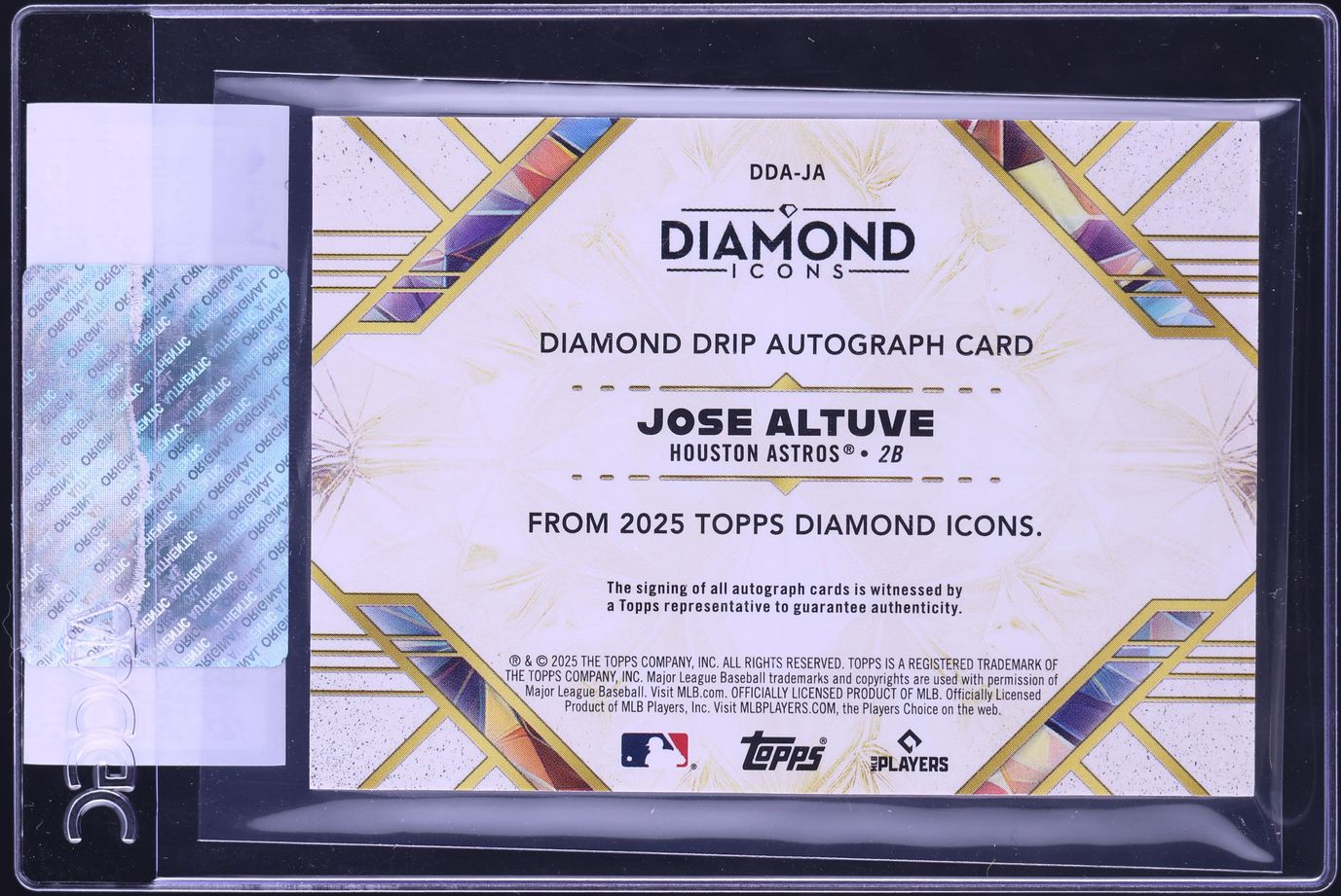2025 Topps Diamond Icons Drip Jose Altuve AUTO /25 #DDA-JA CGC AUTH