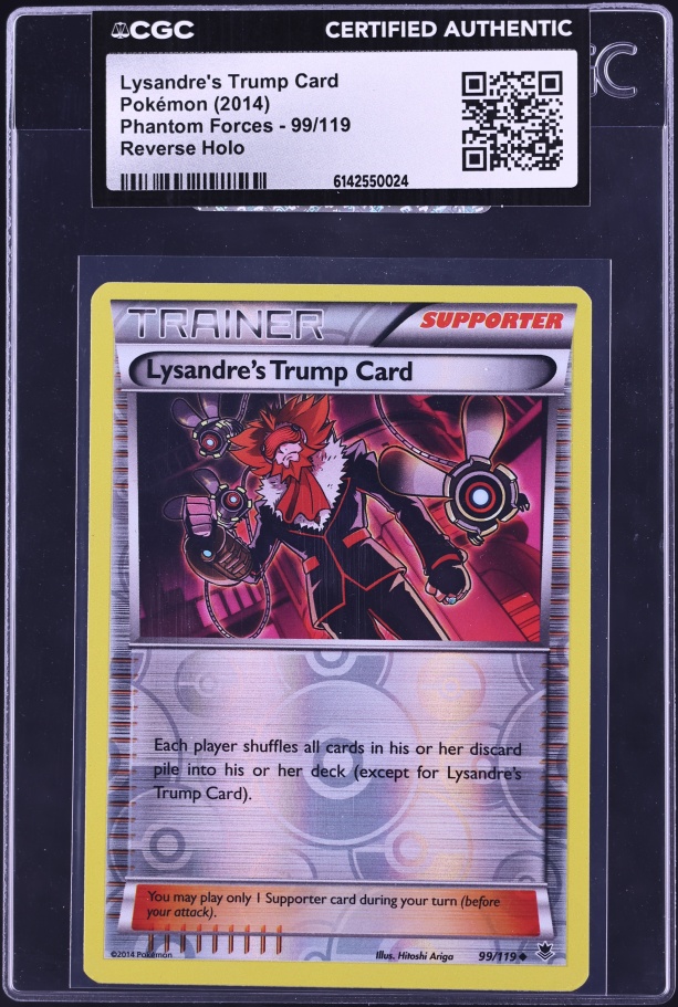 2014 Pokemon XY Phantom Forces Reverse Holo Lysandre's Trump Card #99 CGC AUTH