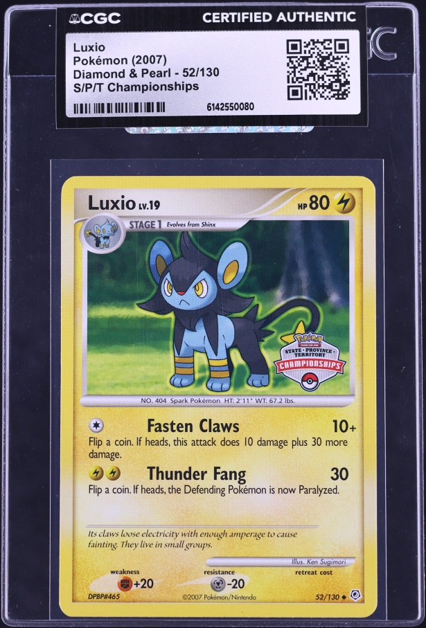 2007 Pokemon Diamond & Pearl Prerelease Staff Luxio #52 CGC 8 NM-MT on Fanatics Collect 2007 Pokemon Diamond & Pearl Prerelease Staff Luxio #52 CGC 8 NM-MT on Fanatics Collect