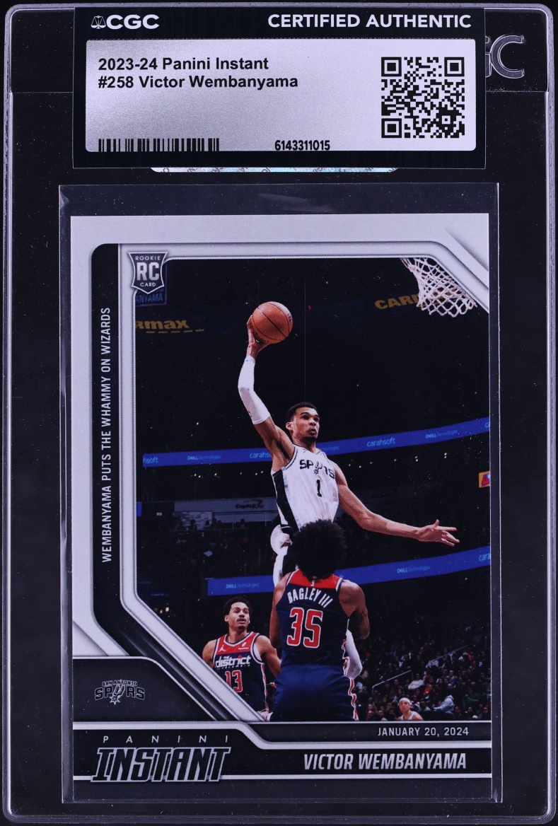 2023 Panini Instant Victor Wembanyama ROOKIE /2647 #258 CGC AUTH