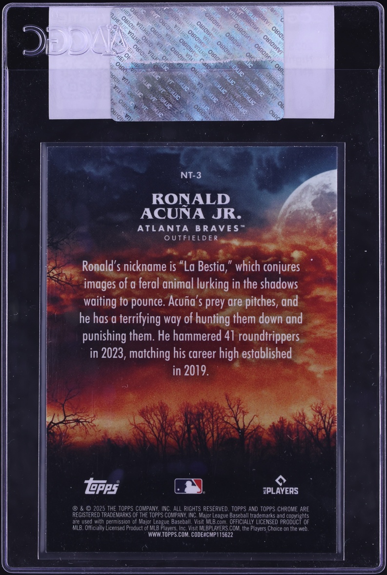 2025 Topps Chrome Update Night Terrors Ronald Acuna Jr. #NT-3 CGC AUTH