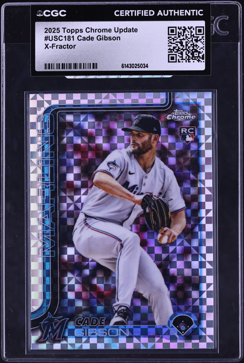 2025 Topps Chrome Update Xfractor Cade Gibson ROOKIE #USC181 CGC AUTH