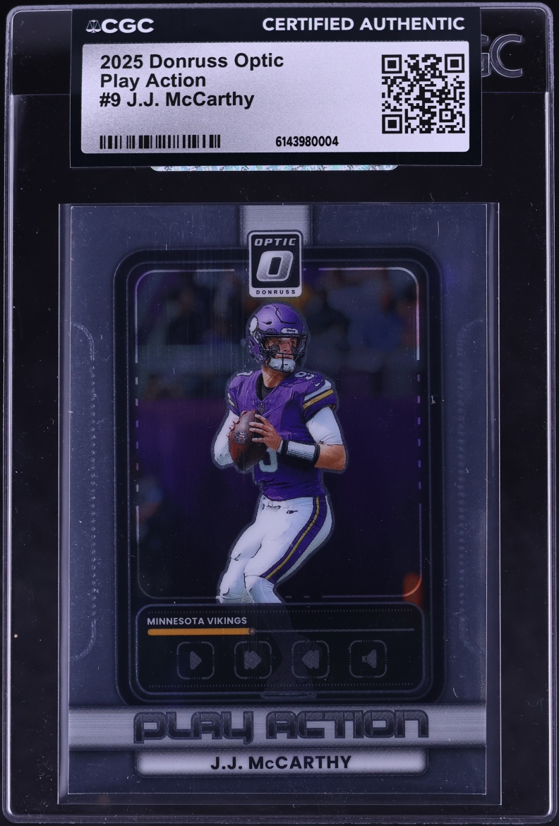2025 Donruss Optic Play Action J.J. McCarthy #9 CGC AUTH