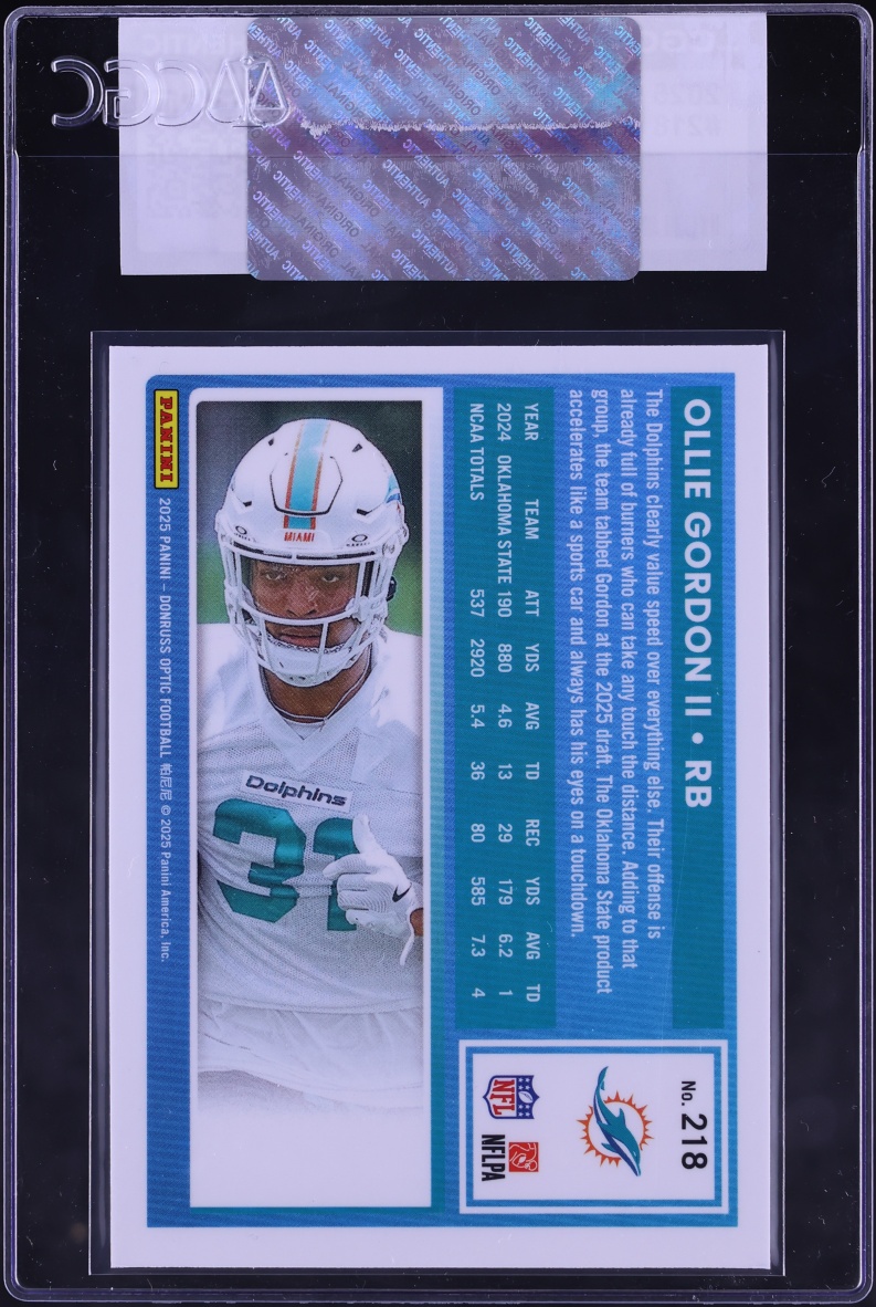 2025 Donruss Optic Ollie Gordon II ROOKIE #218 CGC AUTH