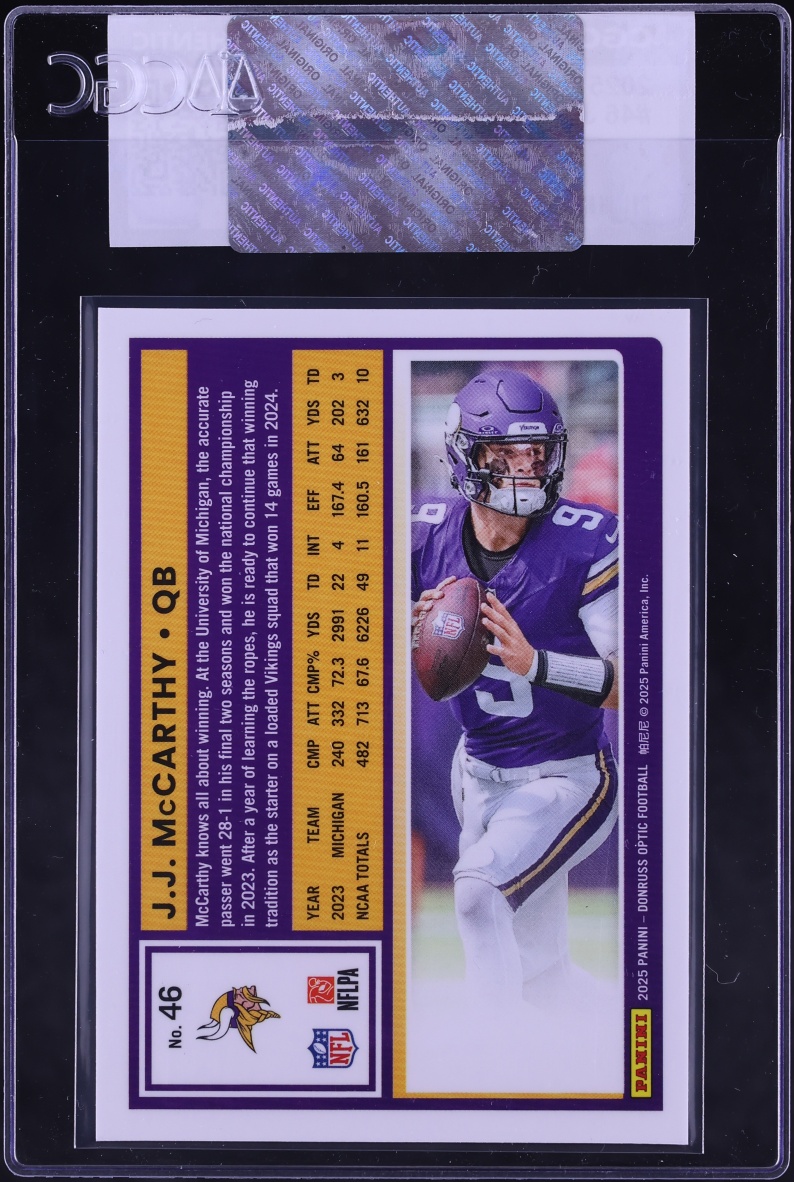 2025 Donruss Optic J.J. McCarthy #46 CGC AUTH