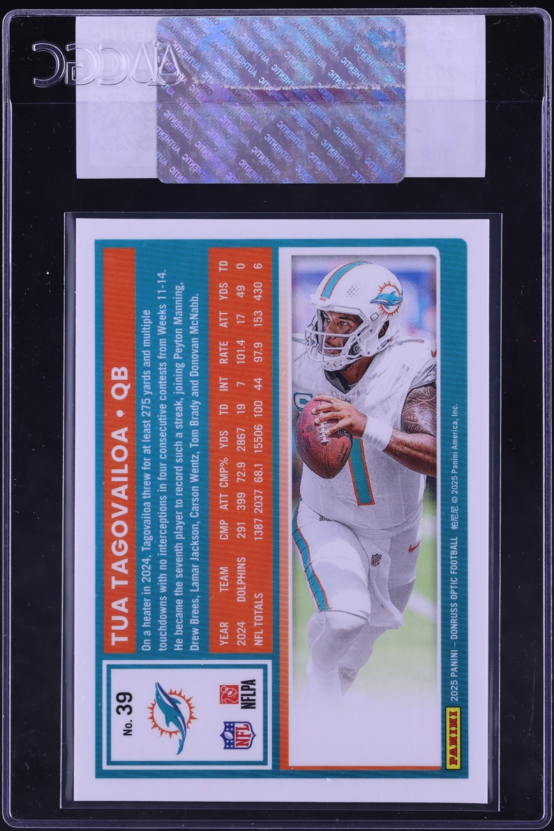 2025 Donruss Optic Tua Tagovailoa #39 CGC AUTH