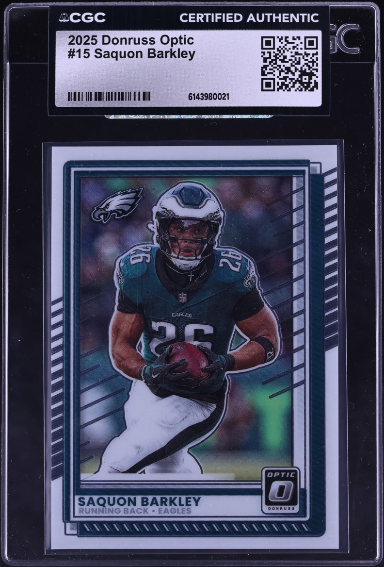 2025 Donruss Optic Saquon Barkley #15 CGC AUTH