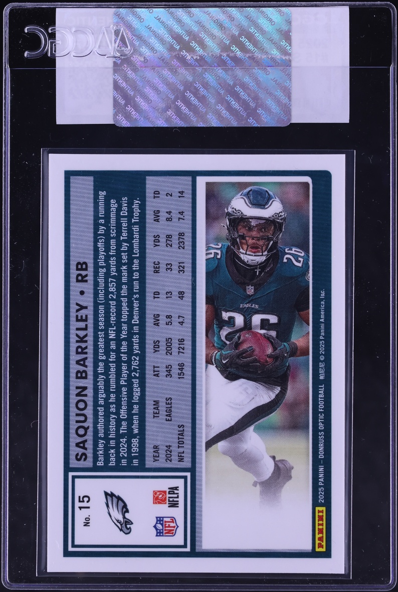 2025 Donruss Optic Saquon Barkley #15 CGC AUTH