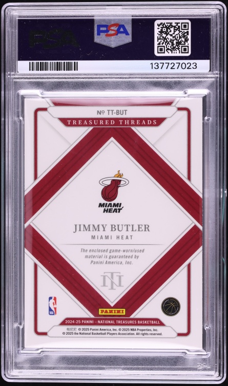 2024 National Treasures Treasured Threads Prime Jimmy Butler III PATCH /25 #BUT PSA 10 GEM MINT