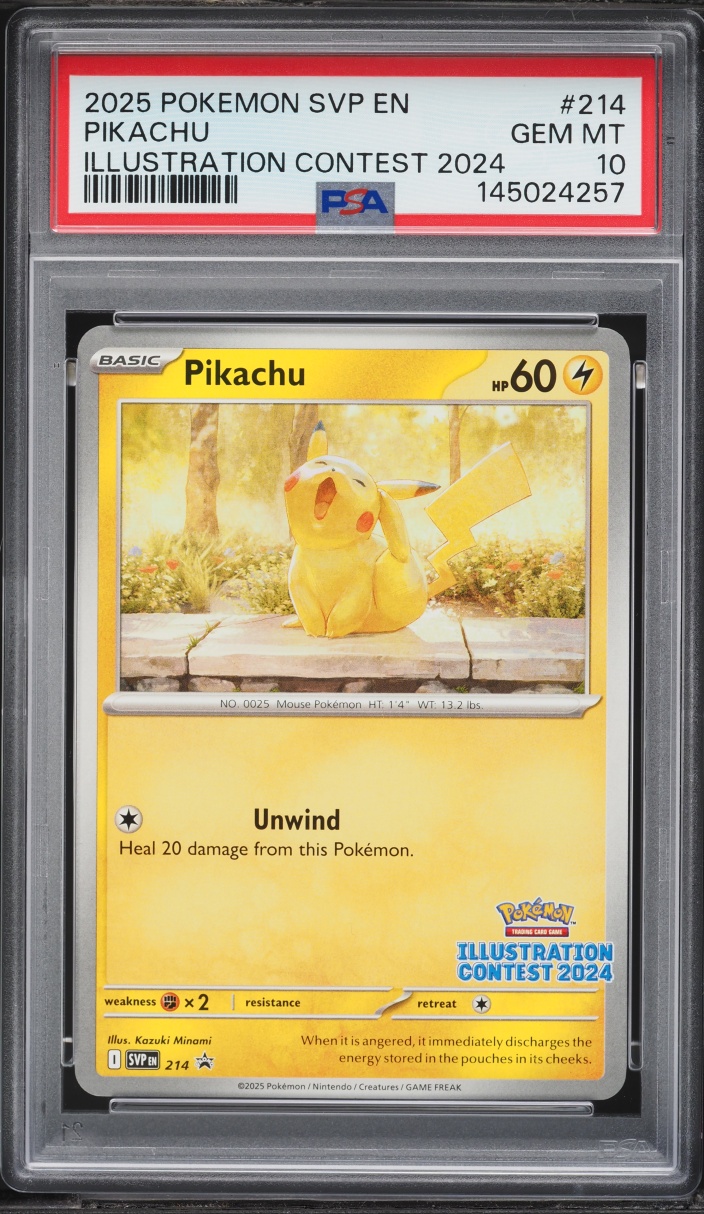 2025 Pokemon Scarlet & Violet Promo Illustration Contest Pikachu #214 PSA 10 GEM MINT