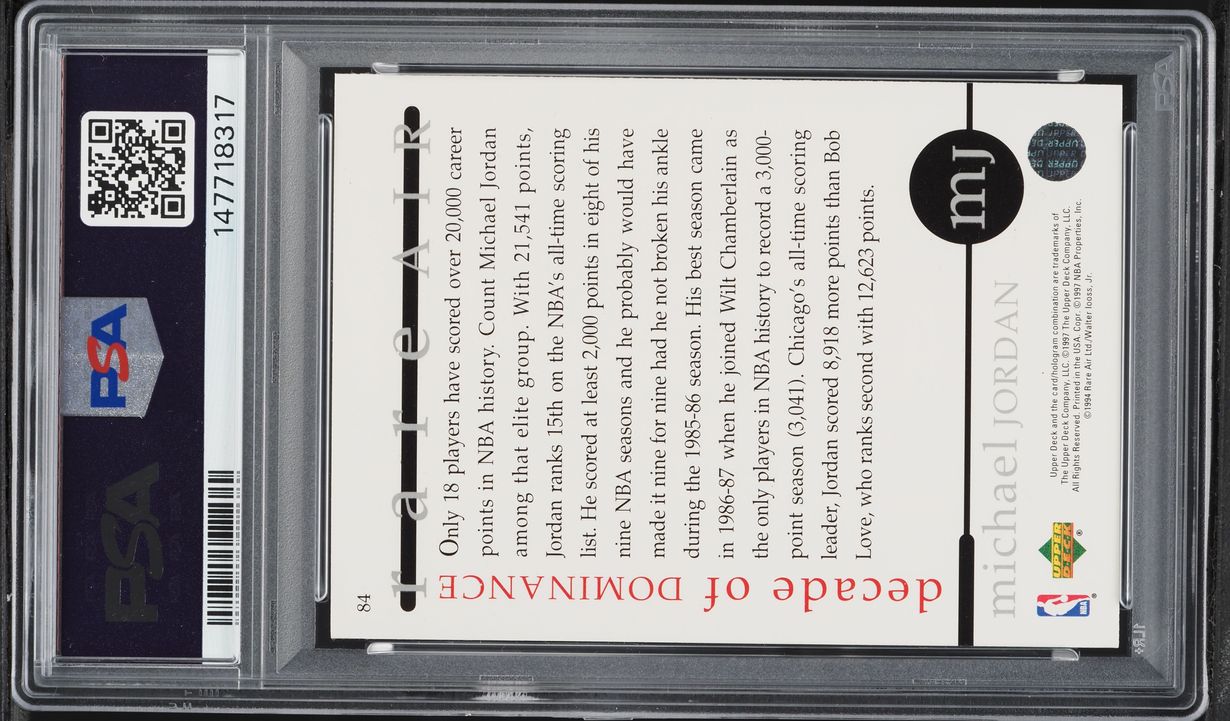 1997 Upper Deck MJ Rare Air Michael Jordan #84 PSA 5 EX