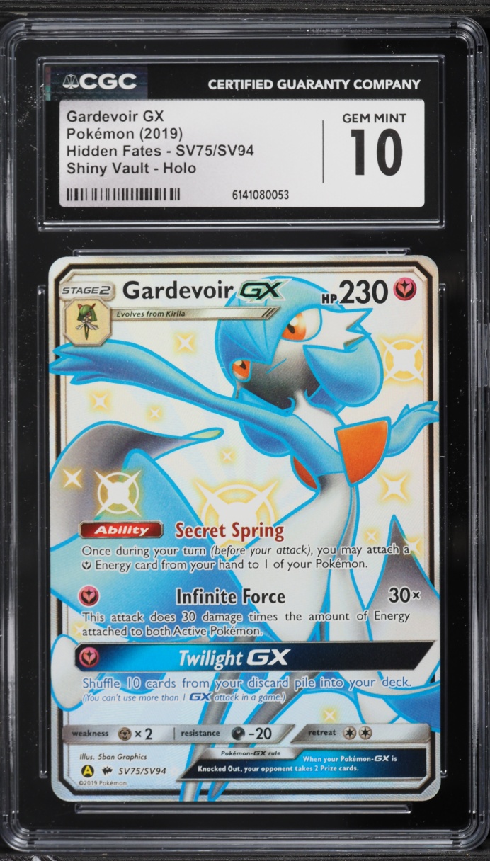 2019 Pokemon Sun & Moon Hidden Fates Shiny Vault Full Art Gardevoir GX #SV75 CGC 10 GEM MINT
