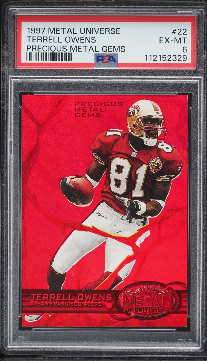 1997 Metal Universe Precious Metal Gems PMG Red Terrell Owens /150 #22 PSA 6