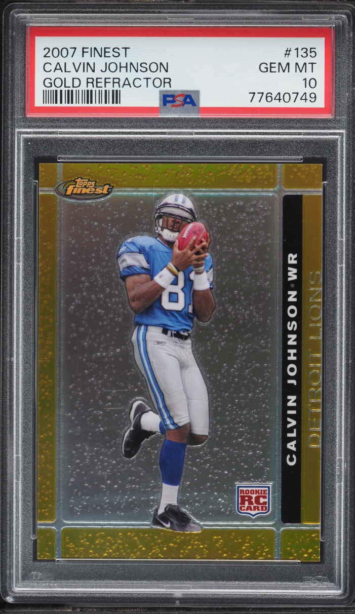 2007 Finest Gold Refractor Calvin Johnson ROOKIE /50 #135 PSA 10 GEM MINT