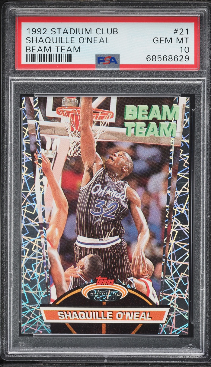 1992 Stadium Club Beam Team Shaquille O'Neal ROOKIE #21 PSA 10 GEM MINT