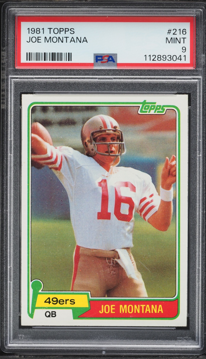 1981 Topps Football Joe Montana ROOKIE #216 PSA 9 MINT