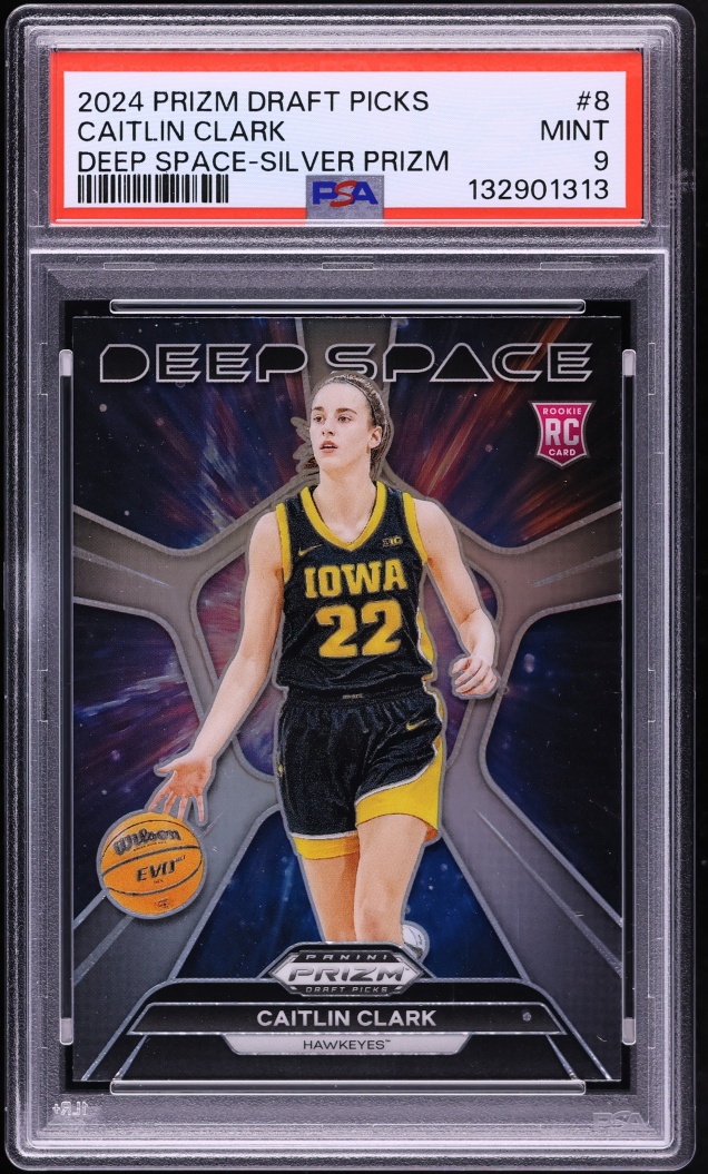 2024 Panini Prizm Draft Picks Deep Space Silver Caitlin Clark ROOKIE #8 PSA 9 MINT
