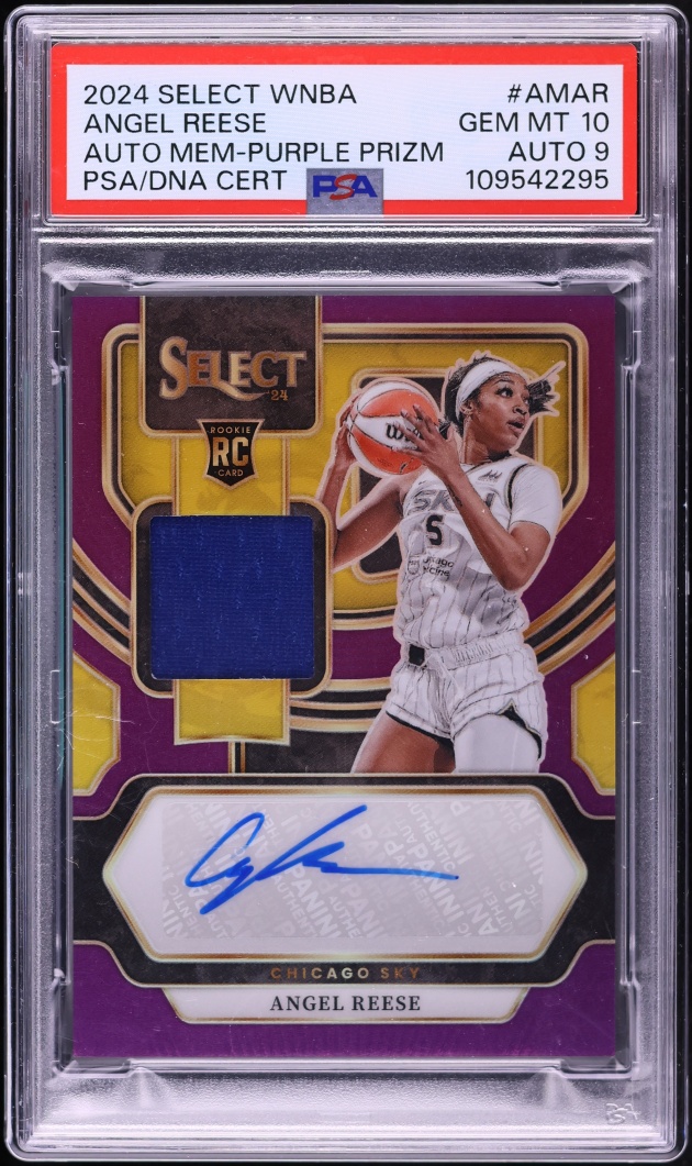 2024 Select WNBA Purple Prizm Angel Reese ROOKIE PATCH AUTO /99 DNA 9 #AMAR PSA 10 GEM MINT