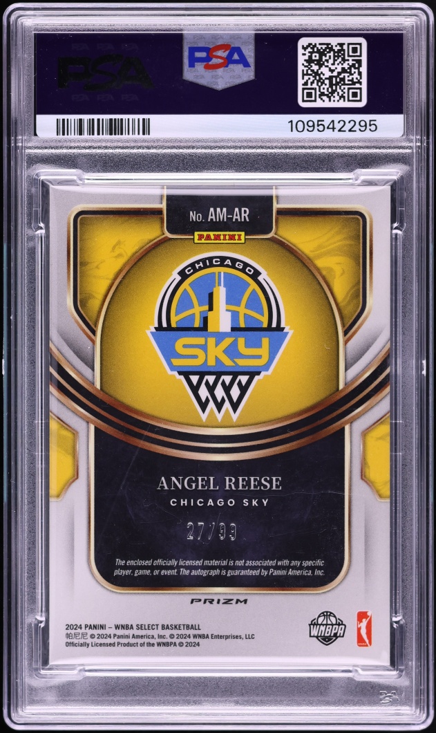 2024 Select WNBA Purple Prizm Angel Reese ROOKIE PATCH AUTO /99 DNA 9 #AMAR PSA 10 GEM MINT