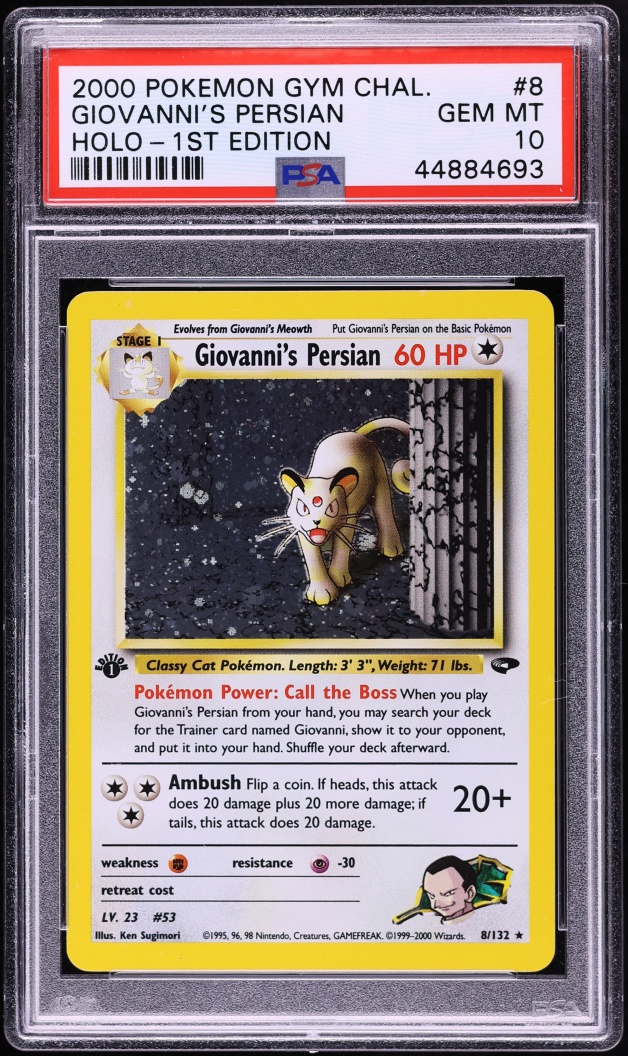 2000 Pokemon Gym Challenge Giovanni's Persian 1st Edition Holo #8 PSA 10 | Card Ladder 2000 Pokemon Gym Challenge Giovanni's Persian 1st Edition Holo #8 PSA 10 | Card Ladder