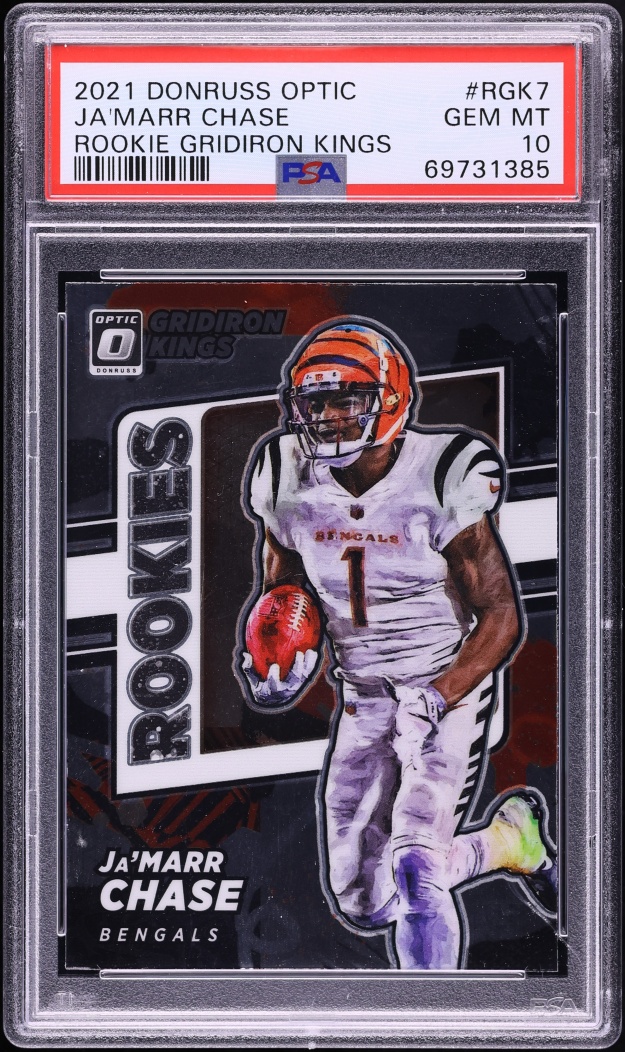 2021 Donruss Optic Gridiron Kings Ja'Marr Chase ROOKIE #RGK-7 PSA 10 GEM MINT