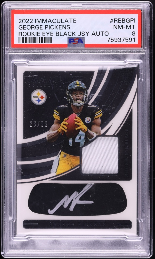 2022 Immaculate Collection George Pickens ROOKIE PATCH AUTO /99 PSA 8 NM-MT