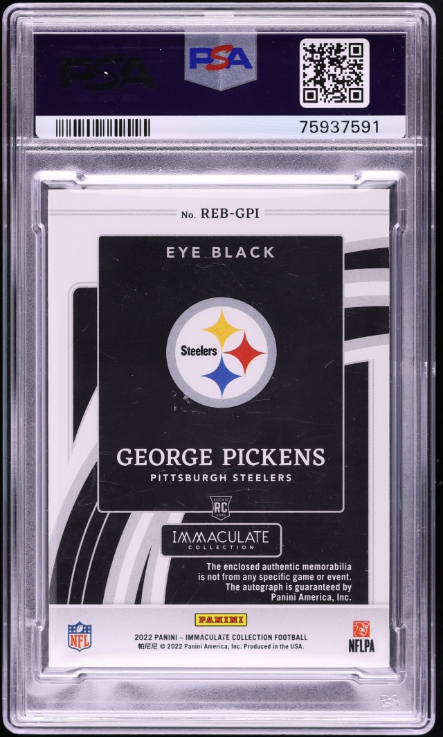 2022 Immaculate Collection George Pickens ROOKIE PATCH AUTO /99 PSA 8 NM-MT