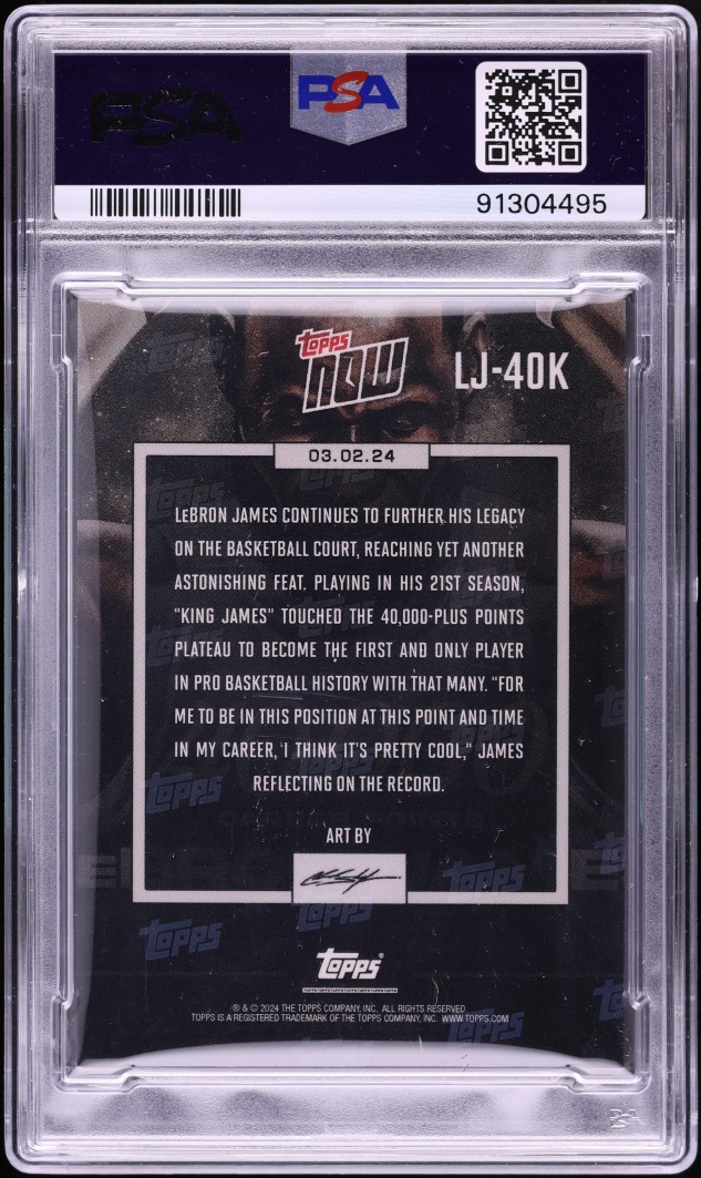 2023 Topps Now 40,000 Career Points LeBron James #LJ-40K PSA 10 GEM MINT