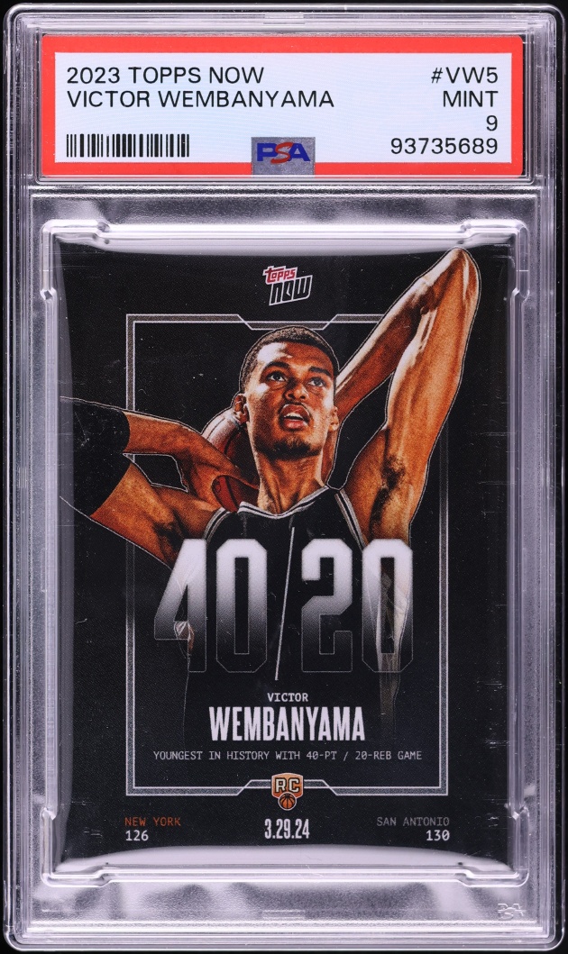 2023 Topps Now Victor Wembanyama ROOKIE #VW-5 PSA 9 MINT