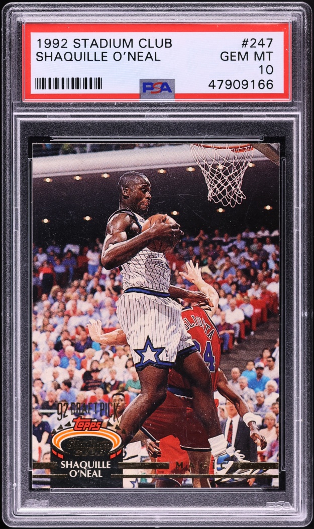 1992 Stadium Club Basketball Shaquille O'Neal ROOKIE #247 PSA 10 GEM MINT