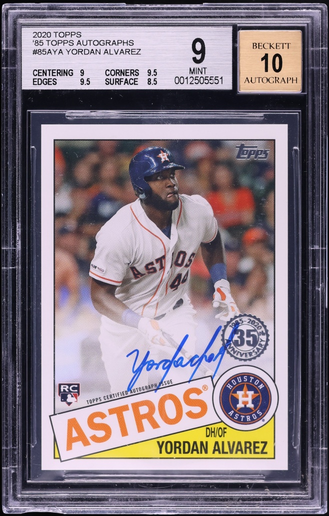 2020 Topps '85 Autographs Yordan Alvarez ROOKIE AUTO #85AYA BGS 9 MINT