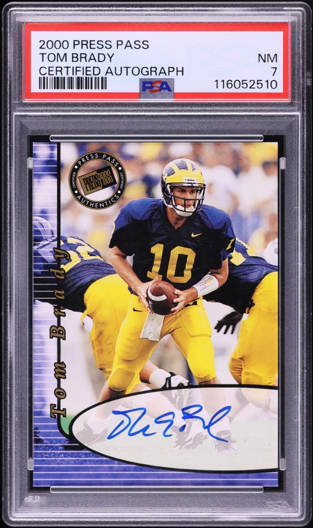 2000 Press Pass Certified Tom Brady ROOKIE AUTO PSA 7 NRMT