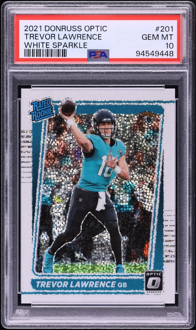 2021 Donruss Optic White Sparkle Trevor Lawrence ROOKIE #201 PSA 10 GEM MINT