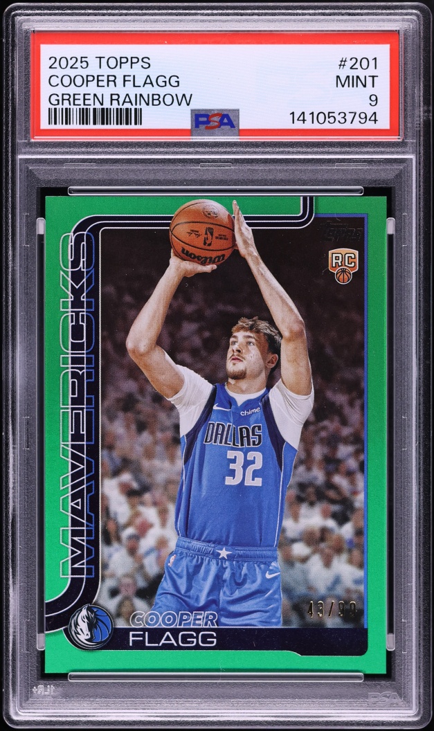2025 Topps Green Rainbow Cooper Flagg ROOKIE /99 #201 PSA 9 MINT