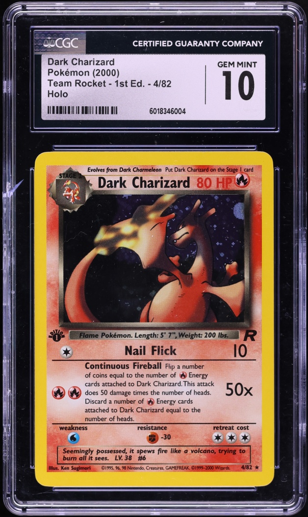 2000 Pokemon Team Rocket Dark Charizard 1st Edition Holo #4 CGC 10 | Card  Ladder