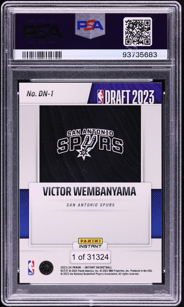 2023 Panini Instant Draft Night Victor Wembanyama ROOKIE /31324 #DN-1 PSA 10 GEM MINT