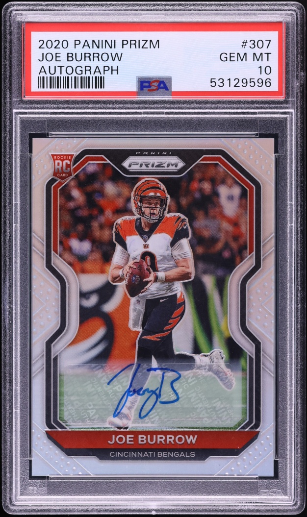 2020 Panini Prizm Joe Burrow ROOKIE AUTO #307 PSA 10 GEM MINT
