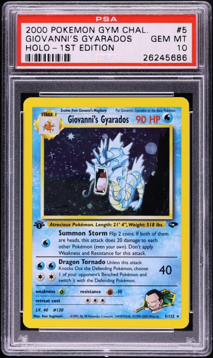 gyarados pokemon card first edition BGS 9 (MINT) Holo style setup or your main portfolio Gyarados My First Battle -