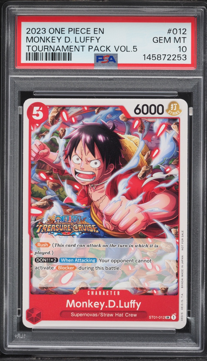 2023 One Piece Promo Tournament Pack Volume 5 Monkey D. Luffy #ST01-012 PSA 10 GEM MINT