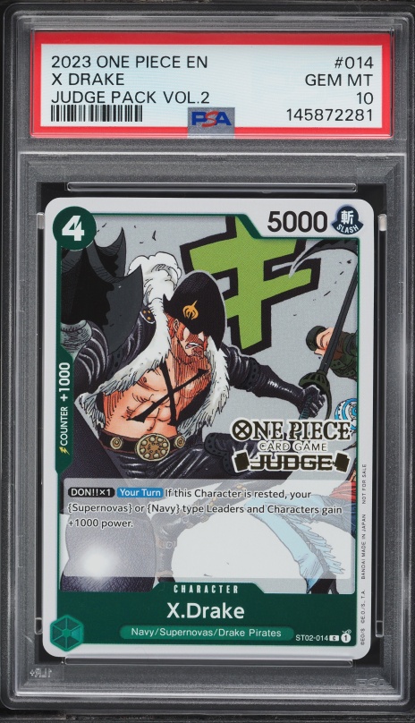 2023 One Piece Tournament Promo Judge Pack Vol 2 X Drake #ST02-014 CGC AUTH  on Fanatics Collect
