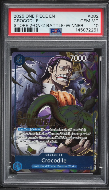 2025 One Piece Promo Store 2 On 2 Battle Winner Crocodile #P-082