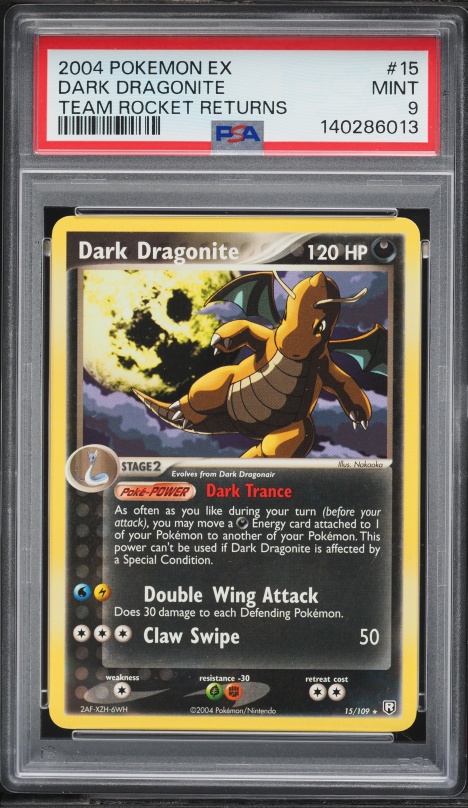 2004 Pokemon Japanese Silver Deck Kit Dark Dragonite #13 PSA 9