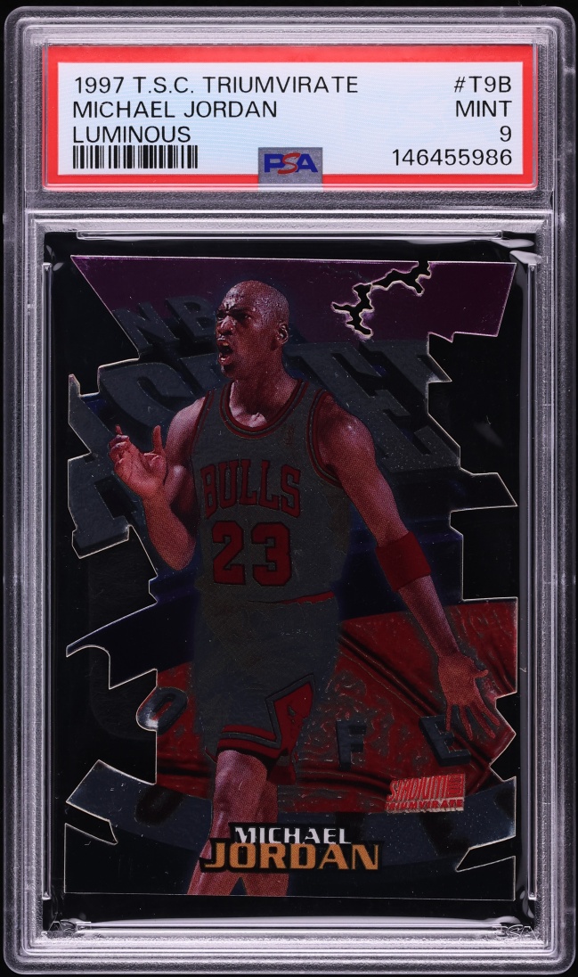 1997 Stadium Club Triumvirate Luminous Die-Cut Michael Jordan #T9B PSA 9 MINT